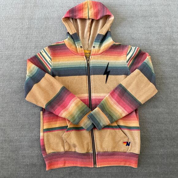 Aviator Nation Other - Aviator Nation Zip Hoodie Kids Size 12 Serape Stripe Bolt Southwestern Sweater